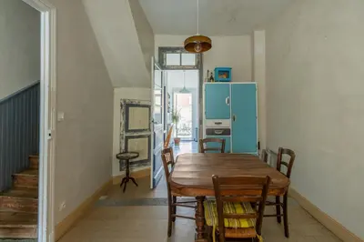 Cuisine ou kitchenette dans l'établissement La Houle - Maison proche plage