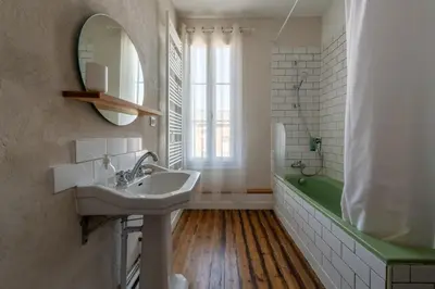 Salle de bains dans l'établissement La Houle - Maison proche plage