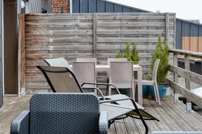 Balcon ou terrasse dans l'établissement Le Léon Gambetta appartement avec terrasse vue mer