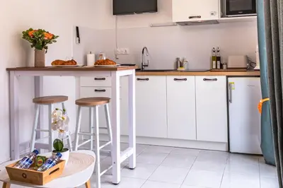 Cuisine ou kitchenette dans l'établissement Studio des mers
