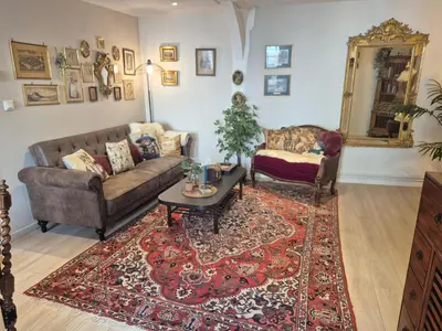 Coin salon dans l'établissement Appartement La Muse Centre Historique Rouen