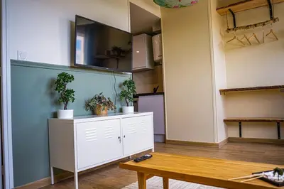 Cuisine ou kitchenette dans l'établissement Le Jardin Suspendu