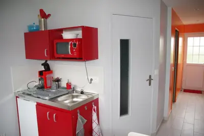 Cuisine ou kitchenette dans l'établissement Les hauts d'Ailly