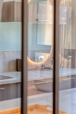 Salle de bains dans l'établissement Le Cléa joli F2 au coeur de la ville de Rouen