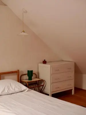 Un ou plusieurs lits dans un hébergement de l'établissement Ferme des Millonets - petit gîte