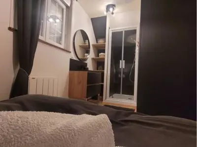 Un ou plusieurs lits dans un hébergement de l'établissement Le Petit Épinay Gîte Cosy entre Rouen et Dieppe