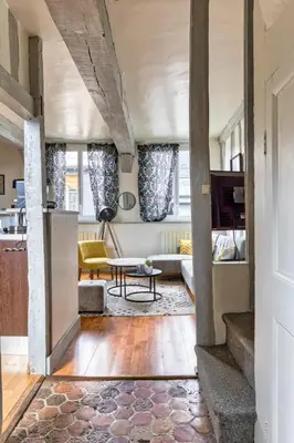 Un ou plusieurs lits dans un hébergement de l'établissement Le Auguste charmant duplex avec terrasse