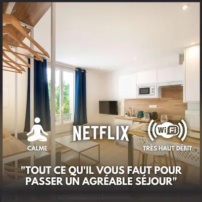 Télévision ou salle de divertissement dans l'établissement TAJ MAHAL - Self Checkin Automatique - Netflix - 15 Min de Giverny