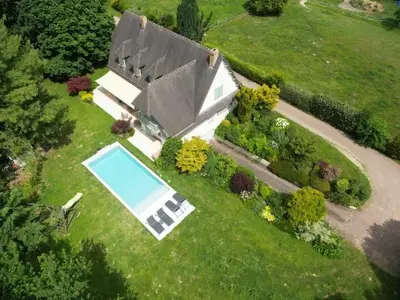 Jardin de l'établissement Charming countryside home near Rouen with pool