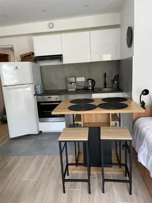 Cuisine ou kitchenette dans l'établissement 2-Appartement RDC 28 m2 avec Jardin