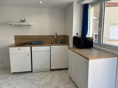 Cuisine ou kitchenette dans l'établissement Charmant appartement moderne