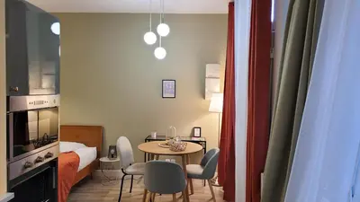 Cuisine ou kitchenette dans l'établissement L'Eden Rouennais - Gare de Rouen