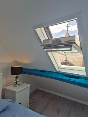 Un ou plusieurs lits dans un hébergement de l'établissement Appartement Centre Historique Rouen Le Vivien