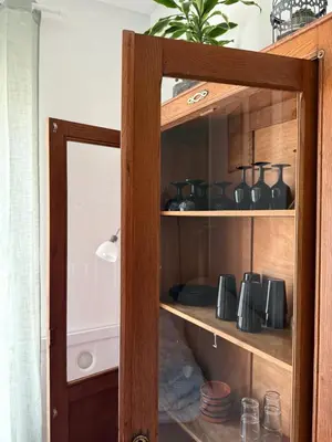 Cuisine ou kitchenette dans l'établissement La Cascade