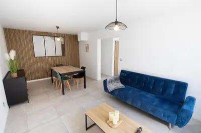 Coin salon dans l'établissement Appartement de charme avec extérieur