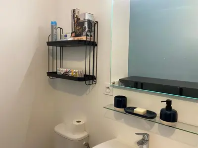 Salle de bains dans l'établissement Le Vegas