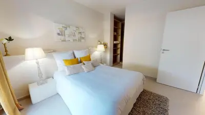 Un ou plusieurs lits dans un hébergement de l'établissement Villa Sunset, un balcon sur l'Uzège