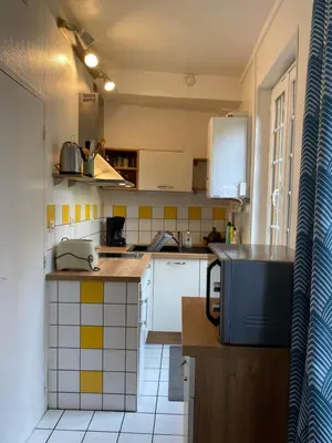 Cuisine ou kitchenette dans l'établissement Studio miroir-arrivée autonome-animal ok