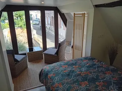 Un ou plusieurs lits dans un hébergement de l'établissement Maison confortable près d'Eu, 50 m², jardin privé