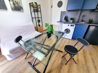 Cuisine ou kitchenette dans l'établissement Studio Moderne Bien Pensé