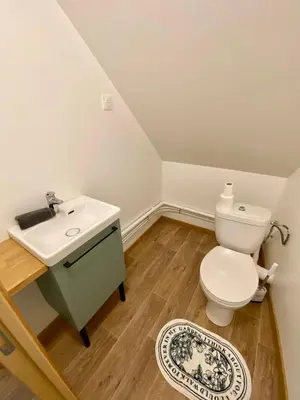 Salle de bains dans l'établissement La maison des Hortillonnages, le calme dans Amiens