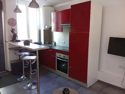 Cuisine ou kitchenette dans l'établissement Aux portes de l'Eure