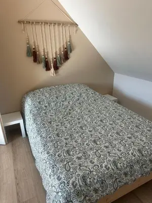Un ou plusieurs lits dans un hébergement de l'établissement Maison 3 chambres a 5 min de la mer