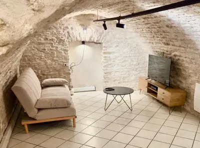 Coin salon dans l'établissement Charmant appartement - 6 couchages