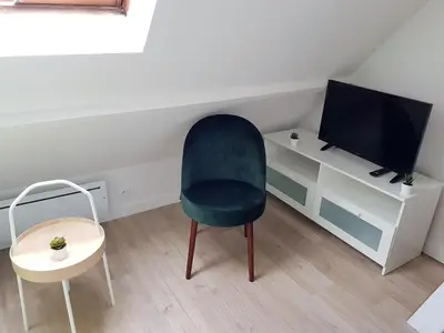 Télévision ou salle de divertissement dans l'établissement Le Fleury Studio Calme Proche de Rouen
