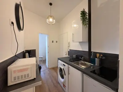 Cuisine ou kitchenette dans l'établissement Appartement tout confort d Elbeuf -proche gare