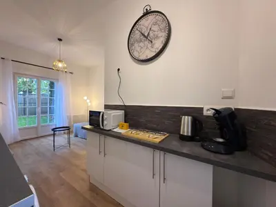 Cuisine ou kitchenette dans l'établissement Appartement tout confort d Elbeuf -proche gare