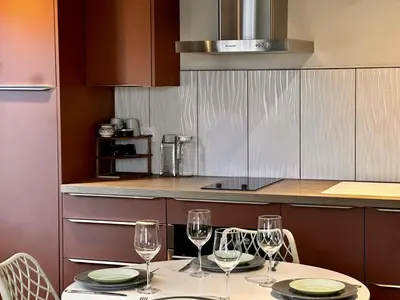 Cuisine ou kitchenette dans l'établissement Le Domaine de Tourny