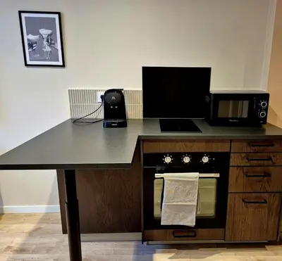 Cuisine ou kitchenette dans l'établissement Appartement jacuzzi et terrasse