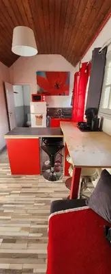 Cuisine ou kitchenette dans l'établissement Les coquelicots