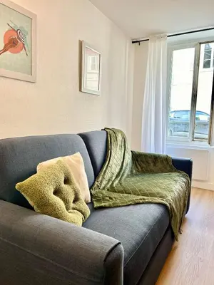 Coin salon dans l'établissement Saphir Apartment 2 rooms Senlis Centre Parc Astérix
