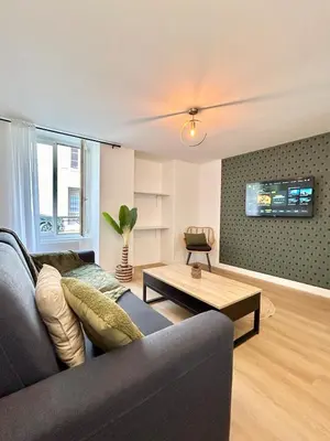 Coin salon dans l'établissement Saphir Apartment 2 rooms Senlis Centre Parc Astérix