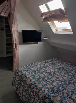 Télévision ou salle de divertissement dans l'établissement Maison cosy pour famille - groupe proche toutes commodités
