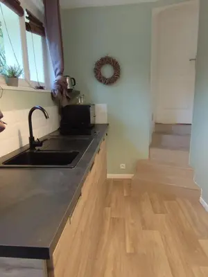 Cuisine ou kitchenette dans l'établissement Gite de charme, parc arboré , Chantilly 5'