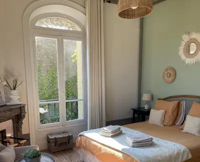 Un ou plusieurs lits dans un hébergement de l'établissement La Poterne l Maison d'hôtes à Epernay