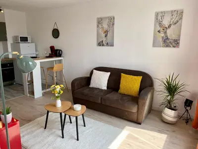 Cuisine ou kitchenette dans l'établissement Appartement T2 40m2 coeur de Rouen Front de Seine