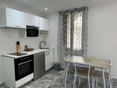 Cuisine ou kitchenette dans l'établissement Studio le Plessis
