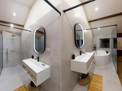 Salle de bains dans l'établissement Chambre XXL, Luxueux, Home Cinéma, Jardin