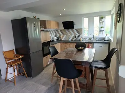 Cuisine ou kitchenette dans l'établissement Nou Kontan vwe zot