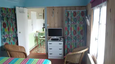 Télévision ou salle de divertissement dans l'établissement Gite Les Oiseaux