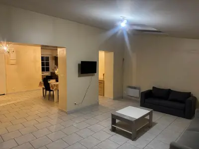 Télévision ou salle de divertissement dans l'établissement Appartement lumineux garage privé centre-ville