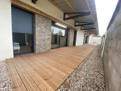 Balcon ou terrasse dans l'établissement Les Cottages du Manoir Logement 1