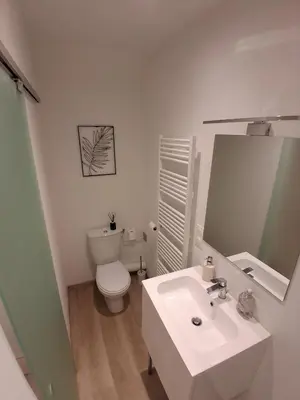Salle de bains dans l'établissement Studio meublé à la campagne