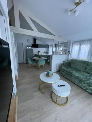 Coin salon dans l'établissement Le nid douillet de Boisicourt