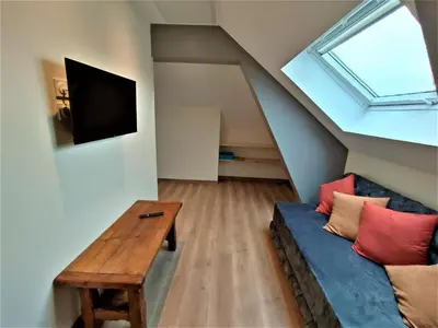 Télévision ou salle de divertissement dans l'établissement Gîte Gîtes de France® - La Thibaudière