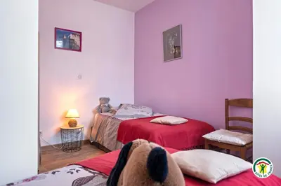 Un ou plusieurs lits dans un hébergement de l'établissement Gîte Gîtes de France® - La Lampèrierre